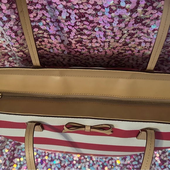 Kate Spade Pink and White Striped Tote Bag - Picture 2 of 16